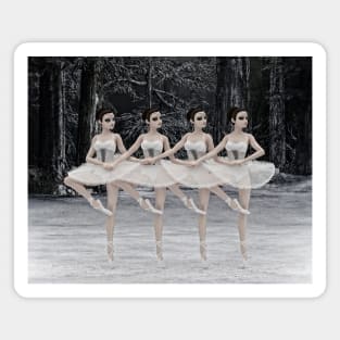 Four Little Swans Ballet Dancers Magnet